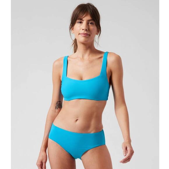 NWT Athleta Square Neck Bikini Top - 38 B/C - santorini blue - 38 B/C - Picture 1 of 3